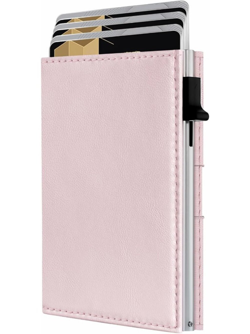 Slim RFID Wallet for Women, Small Trifold Anti-Theft Card Holder, Pop-Up Design